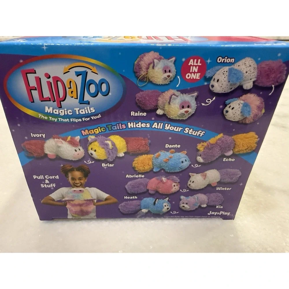New‎ FlipaZoo Magic Tails 2-in-1 Animal Plush Flippable Purple Unicorn To Dragon